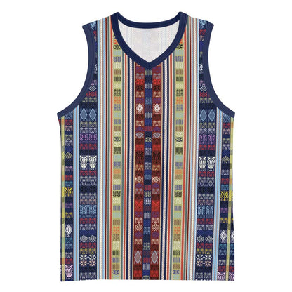 Lamba Mpanjaka Malagasy Traditional Pattern Basketball Jersey LT15