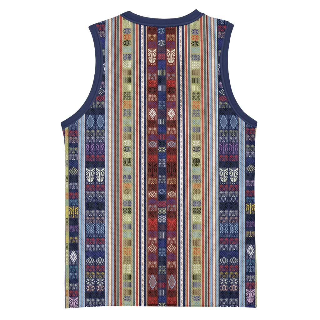Lamba Mpanjaka Malagasy Traditional Pattern Basketball Jersey LT15