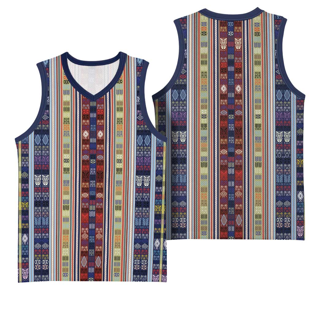 Lamba Mpanjaka Malagasy Traditional Pattern Basketball Jersey LT15