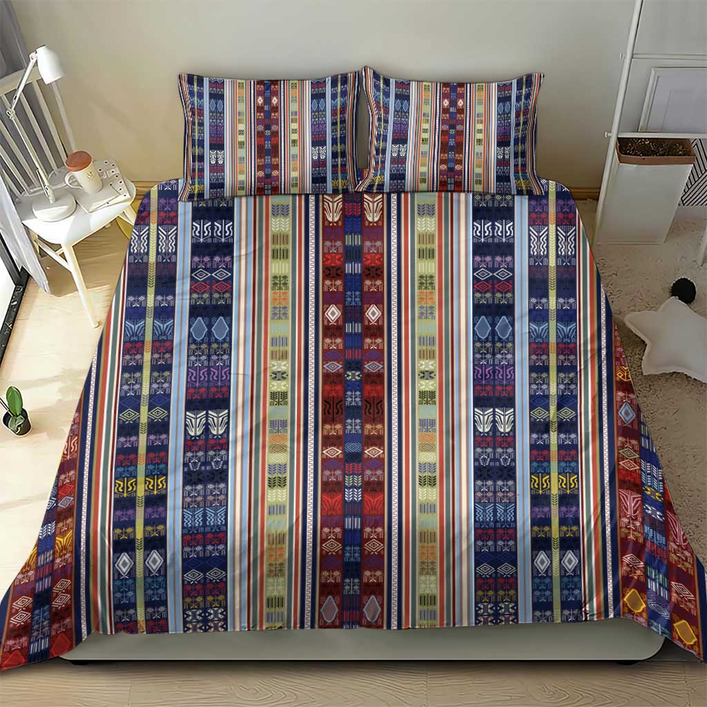 Lamba Mpanjaka Malagasy Traditional Pattern Bedding Set