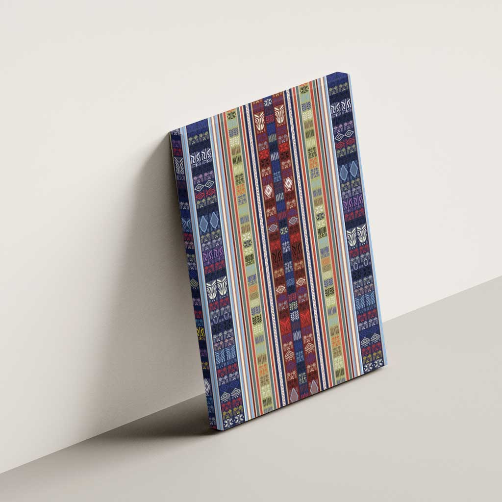 Lamba Mpanjaka Malagasy Traditional Pattern Canvas Wall Art