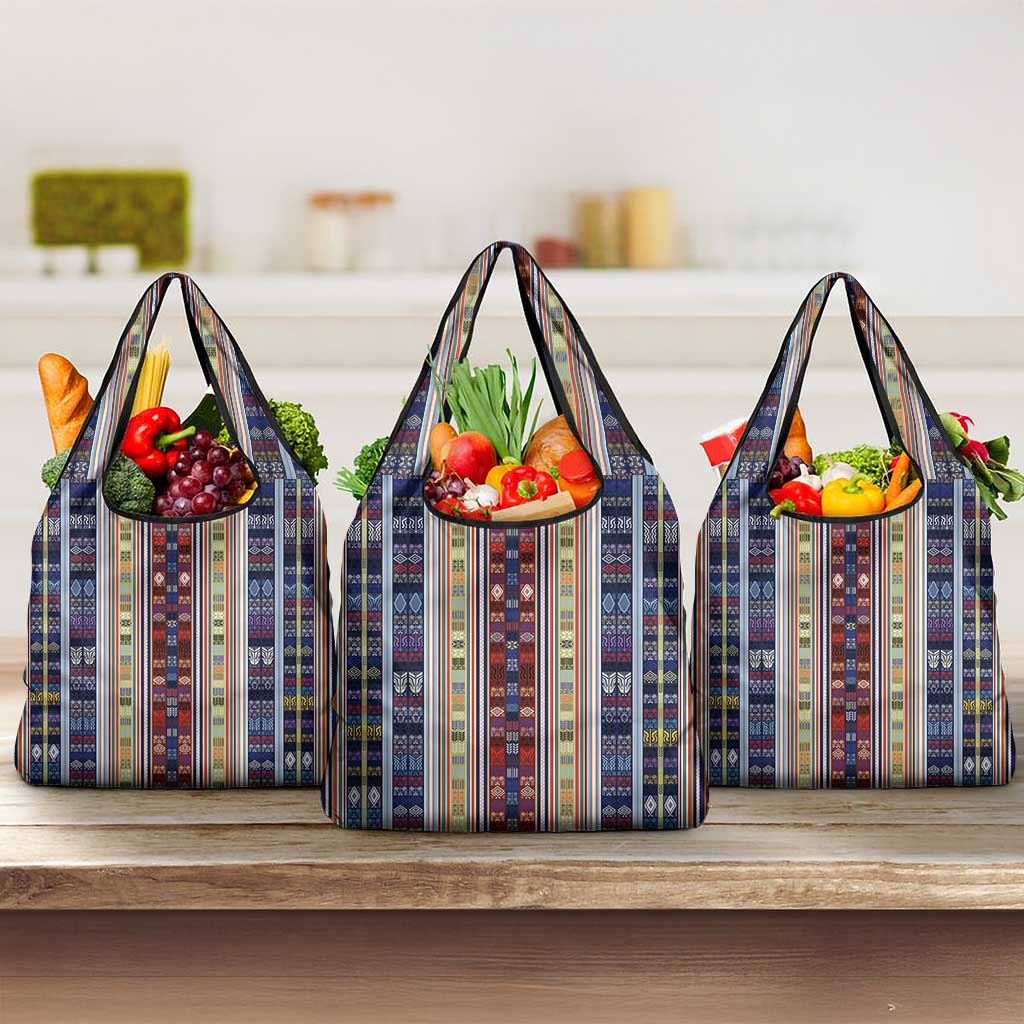Lamba Mpanjaka Malagasy Traditional Pattern Grocery Bag