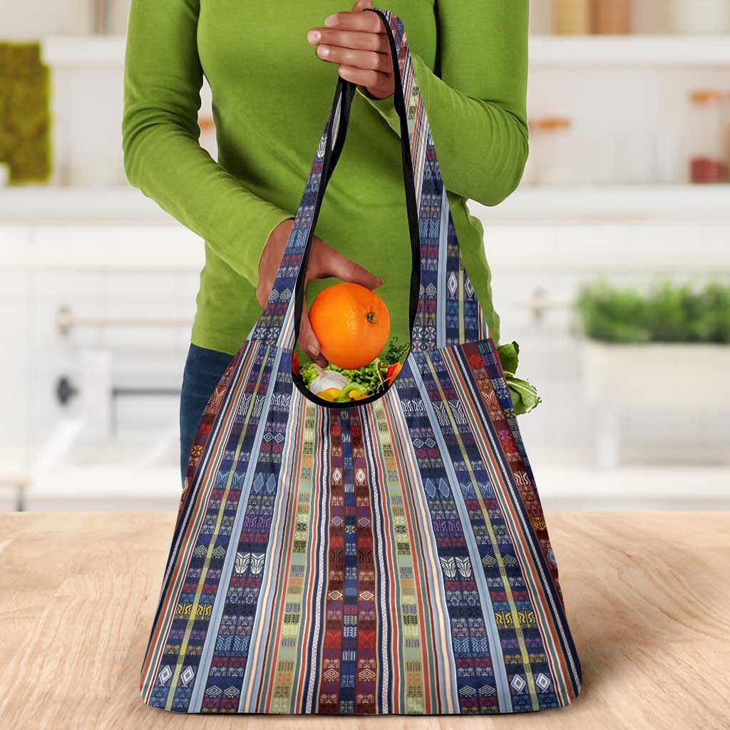 Lamba Mpanjaka Malagasy Traditional Pattern Grocery Bag