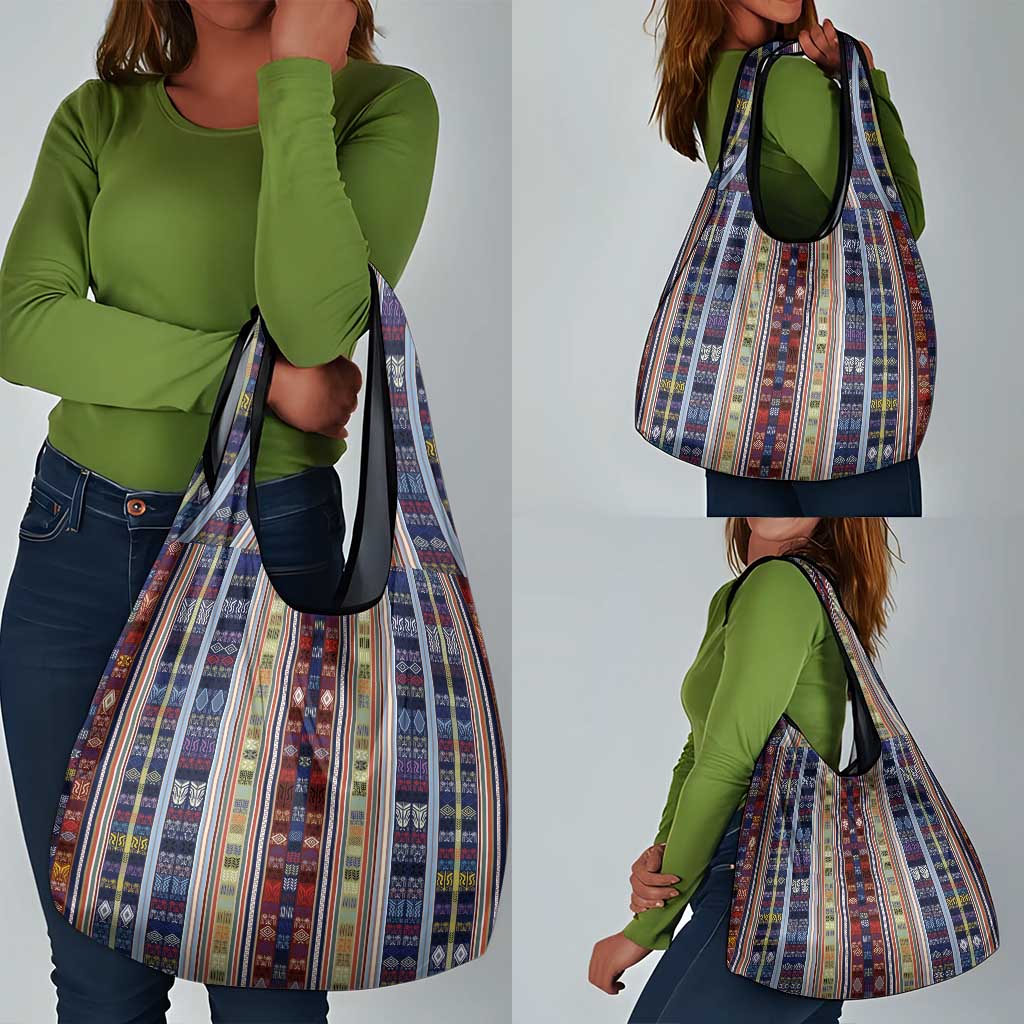 Lamba Mpanjaka Malagasy Traditional Pattern Grocery Bag