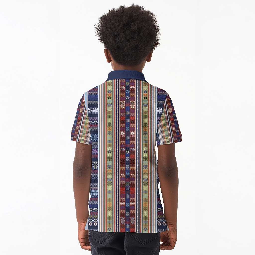 Lamba Mpanjaka Malagasy Traditional Pattern Kid Polo Shirt