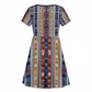 Lamba Mpanjaka Malagasy Traditional Pattern Kid Short Sleeve Dress