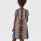 Lamba Mpanjaka Malagasy Traditional Pattern Kid Short Sleeve Dress