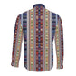 Lamba Mpanjaka Malagasy Traditional Pattern Long Sleeve Button Shirt
