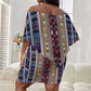 Lamba Mpanjaka Malagasy Traditional Pattern Off Shoulder Short Dress
