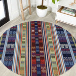 Lamba Mpanjaka Malagasy Traditional Pattern Round Carpet