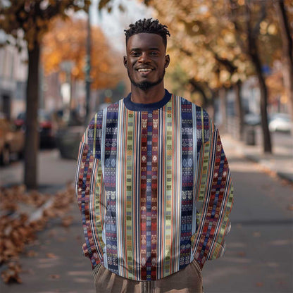 Lamba Mpanjaka Malagasy Traditional Pattern Sweatshirt