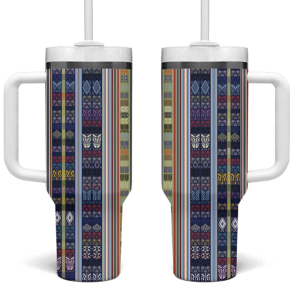 Lamba Mpanjaka Malagasy Traditional Pattern Tumbler With Handle