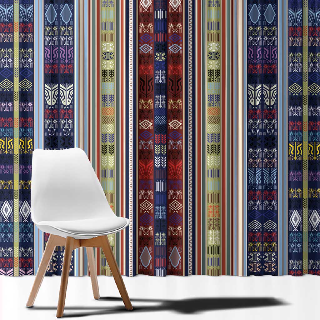 Lamba Mpanjaka Malagasy Traditional Pattern Window Curtain