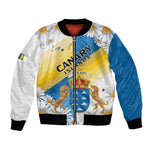 Personalized Canary Islands Bomber Jacket Coat Of Arms Argyranthemum Frutescens
