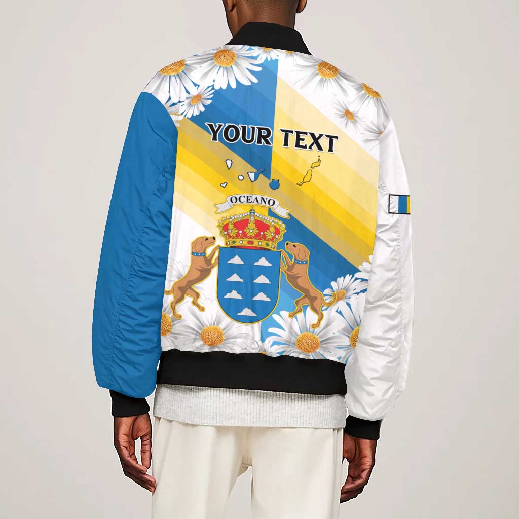 Personalized Canary Islands Bomber Jacket Coat Of Arms Argyranthemum Frutescens