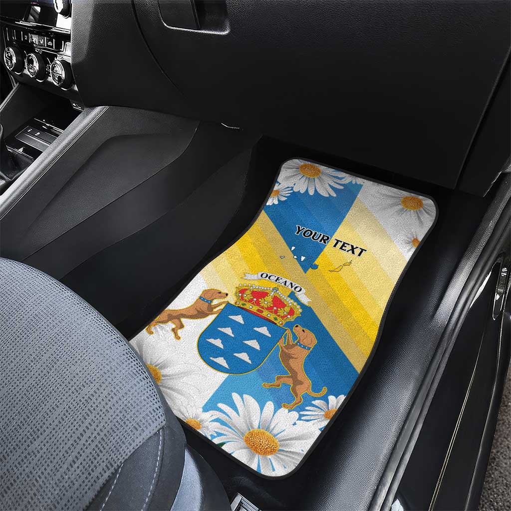 Personalized Canary Islands Car Mats Coat Of Arms Argyranthemum Frutescens