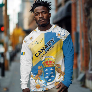 Personalized Canary Islands Long Sleeve Shirt Coat Of Arms Argyranthemum Frutescens