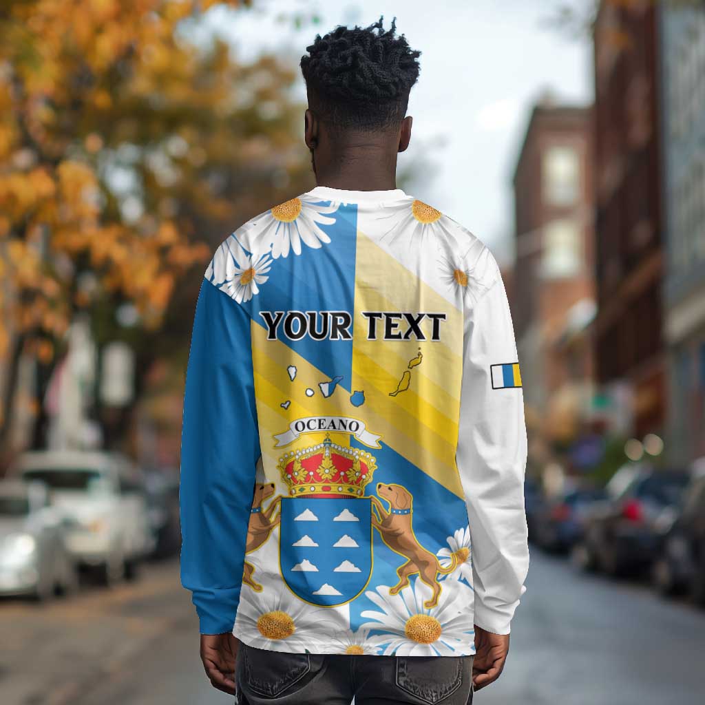 Personalized Canary Islands Long Sleeve Shirt Coat Of Arms Argyranthemum Frutescens