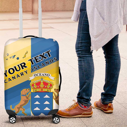 Personalized Canary Islands Luggage Cover Coat Of Arms Argyranthemum Frutescens