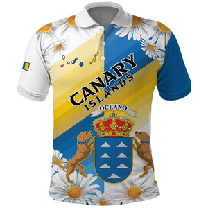 Personalized Canary Islands Polo Shirt Coat Of Arms Argyranthemum Frutescens