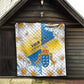 Personalized Canary Islands Quilt Coat Of Arms Argyranthemum Frutescens