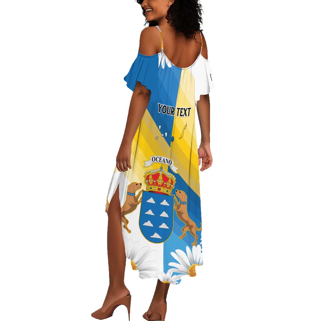 Personalized Canary Islands Summer Maxi Dress Coat Of Arms Argyranthemum Frutescens