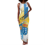 Personalized Canary Islands Tank Maxi Dress Coat Of Arms Argyranthemum Frutescens