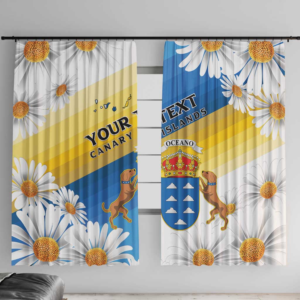 Personalized Canary Islands Window Curtain Coat Of Arms Argyranthemum Frutescens