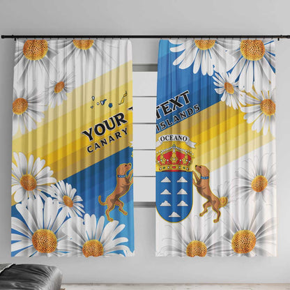 Personalized Canary Islands Window Curtain Coat Of Arms Argyranthemum Frutescens