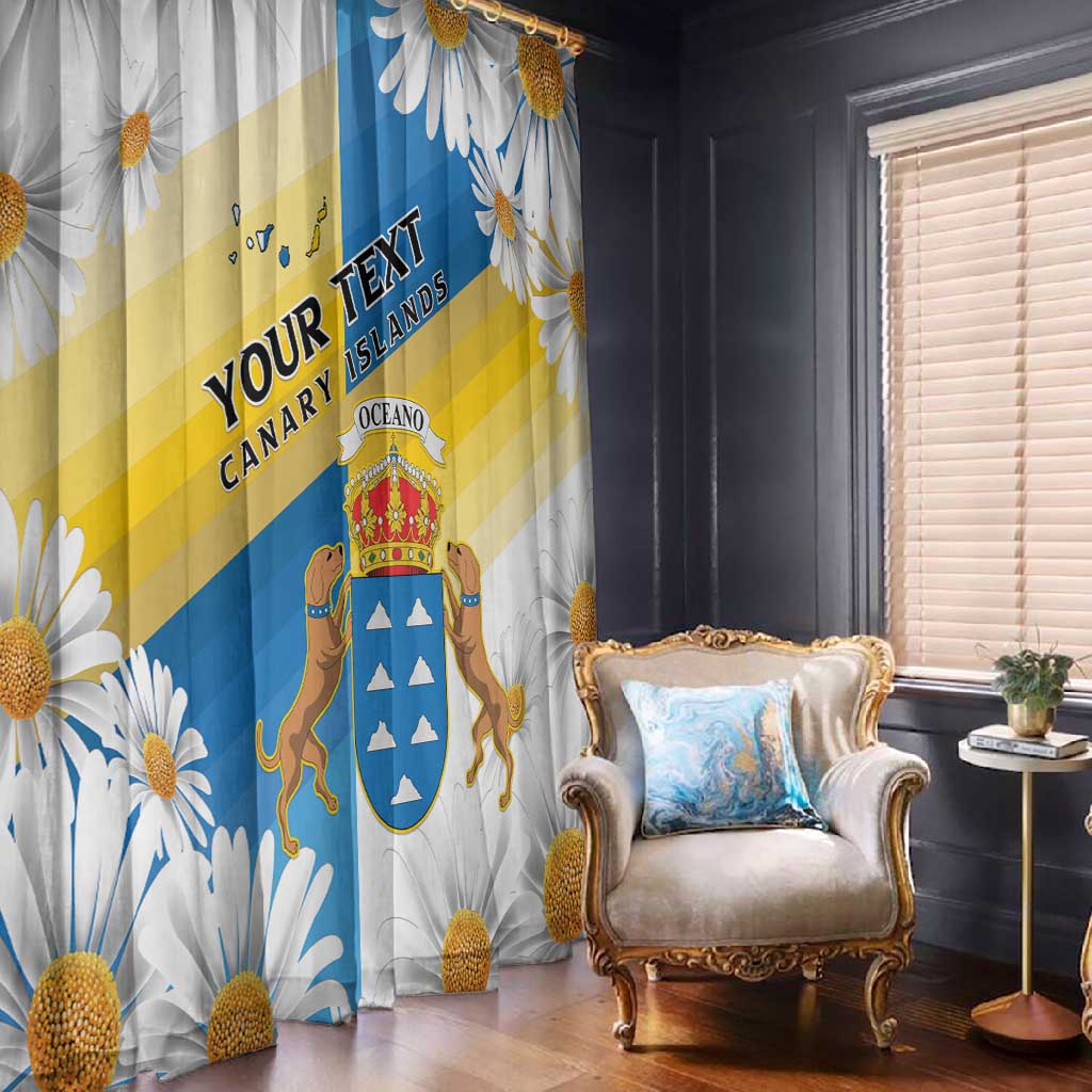 Personalized Canary Islands Window Curtain Coat Of Arms Argyranthemum Frutescens