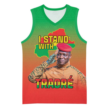 Burkina Faso I Stand With Traore Basketball Jersey African Pattern LT15