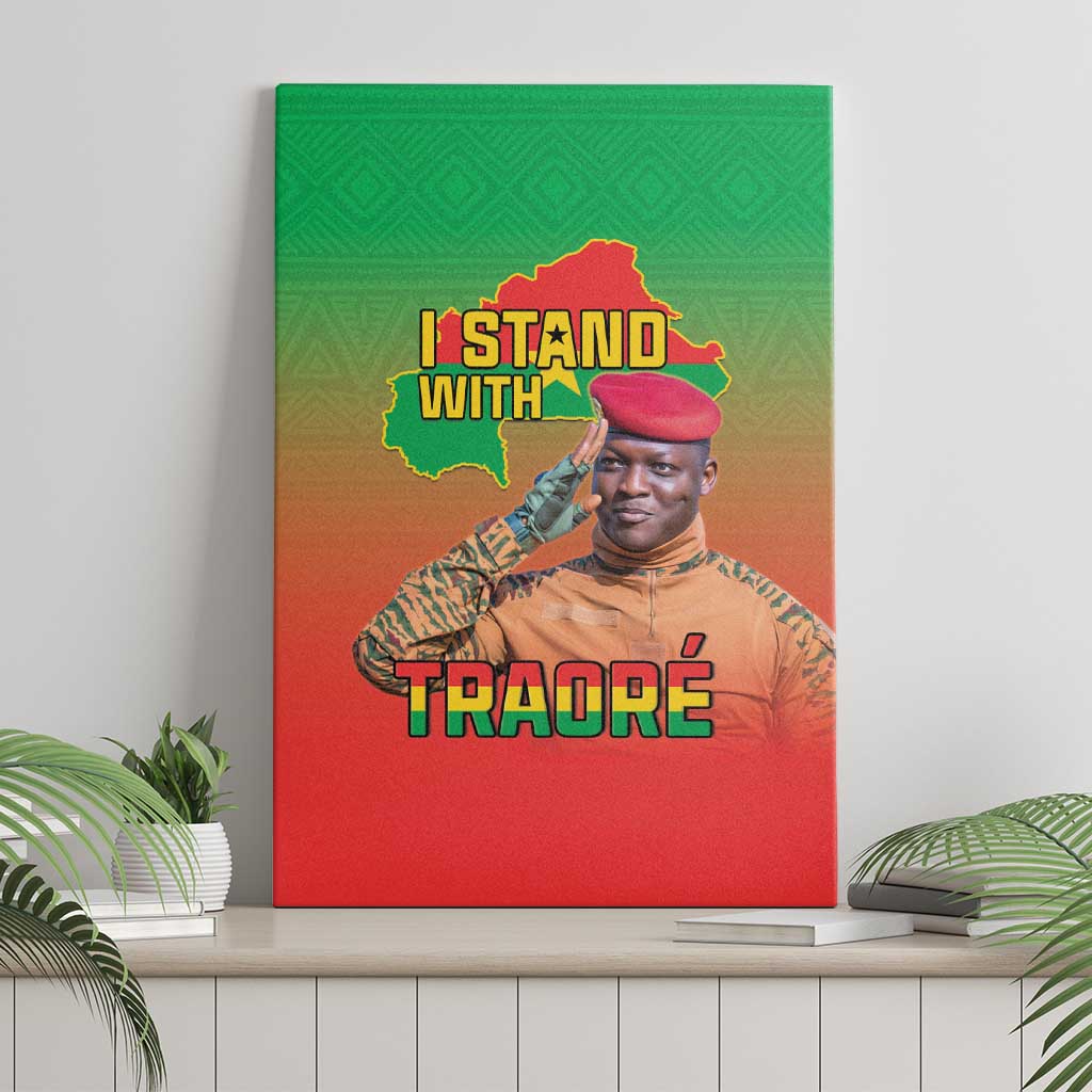 Burkina Faso I Stand With Traore Canvas Wall Art African Pattern