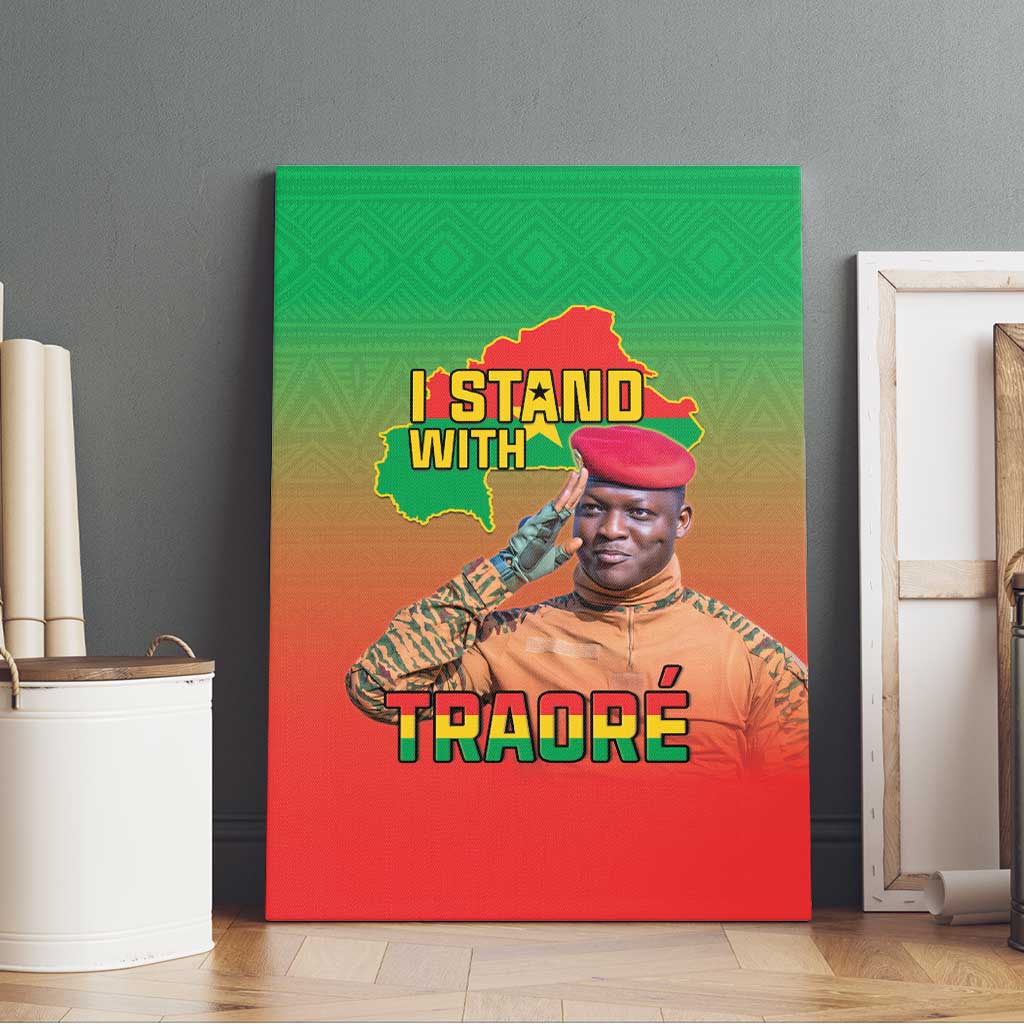 Burkina Faso I Stand With Traore Canvas Wall Art African Pattern