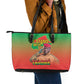 Burkina Faso I Stand With Traore Leather Tote Bag African Pattern