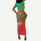 Burkina Faso I Stand With Traore Long Sleeve Bodycon Dress African Pattern