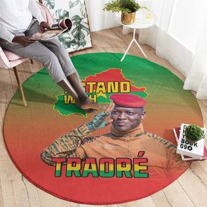 Burkina Faso I Stand With Traore Round Carpet African Pattern