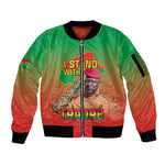 Burkina Faso I Stand With Traore Sleeve Zip Bomber Jacket African Pattern