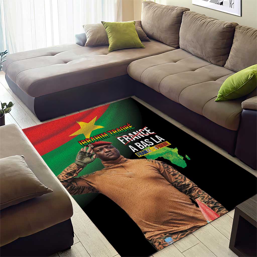 Traore Burkina Faso A Bas La Francafrique Area Rug