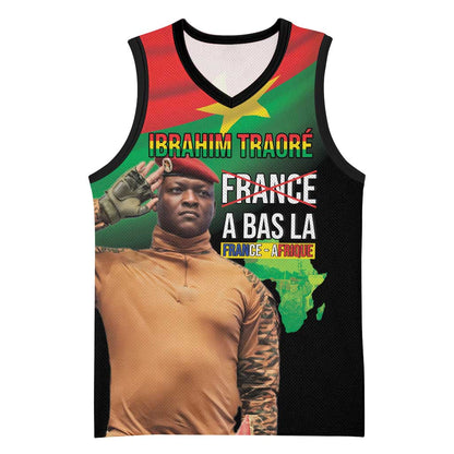 Traore Burkina Faso A Bas La Francafrique Basketball Jersey LT15