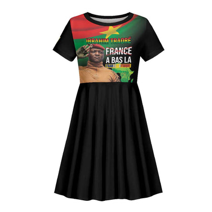 Traore Burkina Faso A Bas La Francafrique Kid Short Sleeve Dress