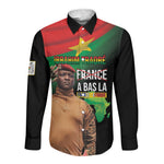 Traore Burkina Faso A Bas La Francafrique Long Sleeve Button Shirt