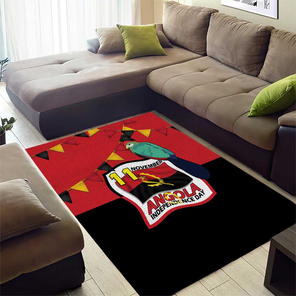 Happy Angola Independence Day Area Rug With Red-crested Turaco - African Pride