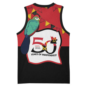 Happy Angola Independence Day Basketball Jersey With Red-crested Turaco LT15