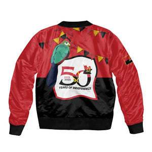 Happy Angola Independence Day Bomber Jacket With Red-crested Turaco - African Pride