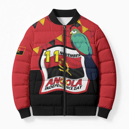 Happy Angola Bomber Puffer Jacket 50 Years of Independence