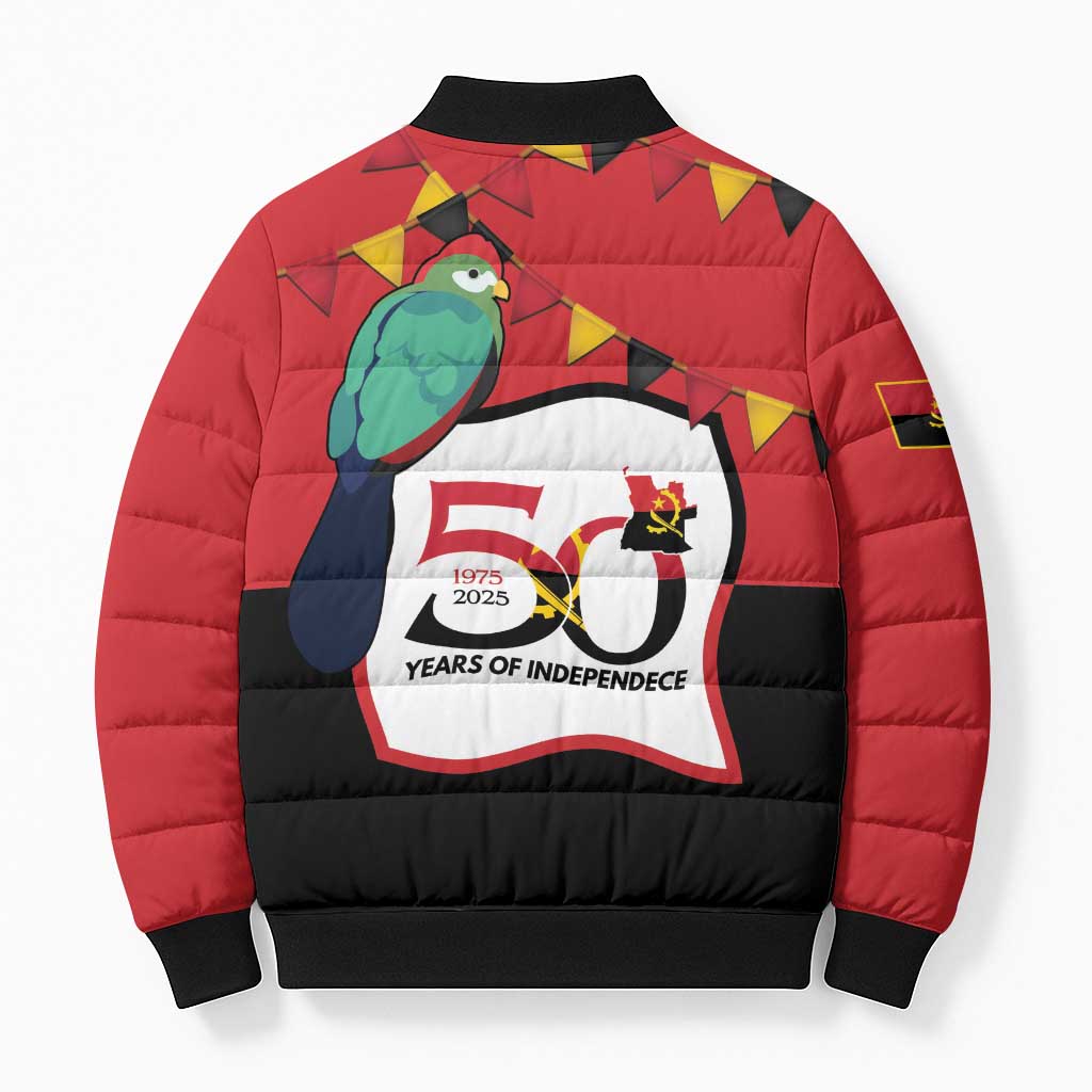 Happy Angola Bomber Puffer Jacket 50 Years of Independence