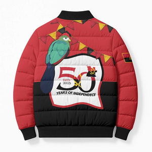Happy Angola Bomber Puffer Jacket 50 Years of Independence