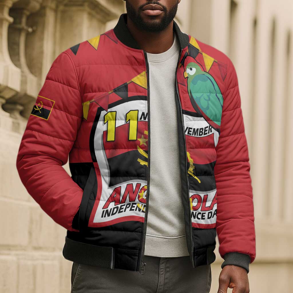 Happy Angola Bomber Puffer Jacket 50 Years of Independence