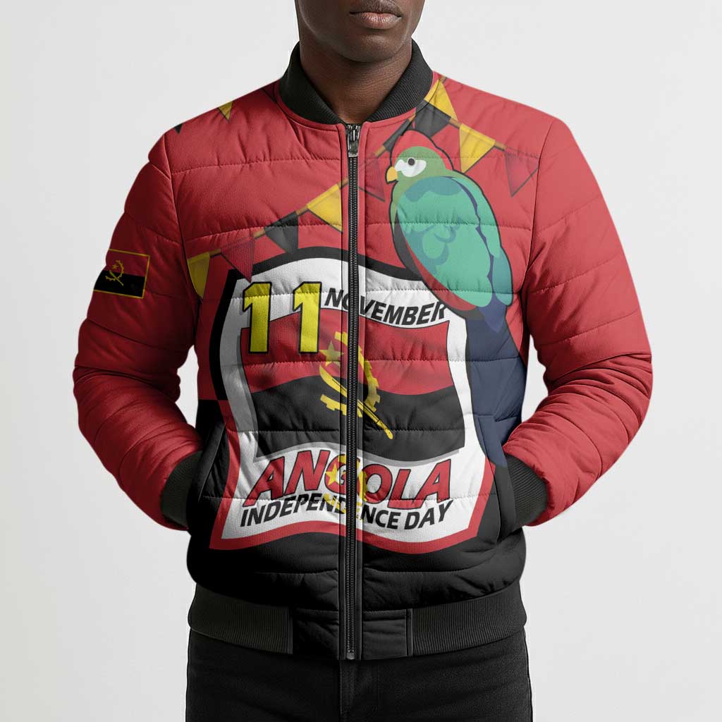 Happy Angola Bomber Puffer Jacket 50 Years of Independence