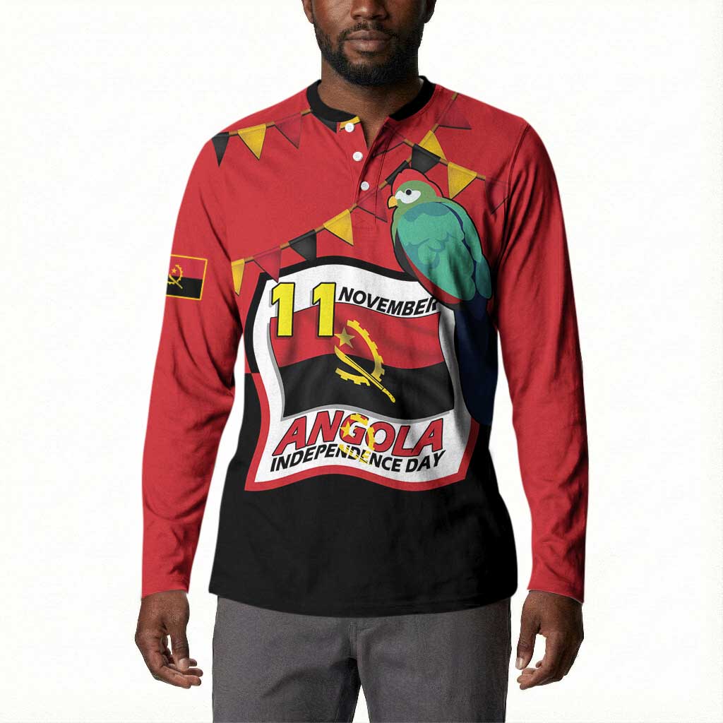 Happy Angola Button Sweatshirt 50 Years of Independence